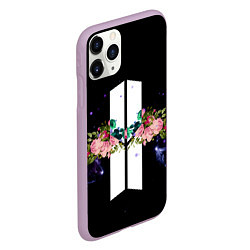 Чехол iPhone 11 Pro матовый BTS Flowers In Space, цвет: 3D-сиреневый — фото 2