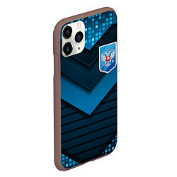 Чехол iPhone 11 Pro матовый Russia abstract blue, цвет: 3D-коричневый — фото 2