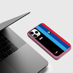 Чехол iPhone 11 Pro матовый BMW - М Линии : Черный, цвет: 3D-малиновый — фото 2