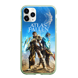 Чехол iPhone 11 Pro матовый Atlas fallen герои, цвет: 3D-салатовый