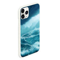 Чехол iPhone 11 Pro матовый Буря в море, цвет: 3D-белый — фото 2