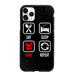 Чехол iPhone 11 Pro матовый Eat, sleep, Free Fire, repeat, цвет: 3D-черный