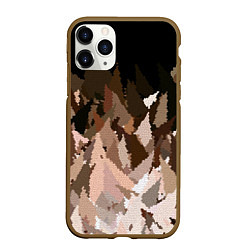 Чехол iPhone 11 Pro матовый Abstract mosaic pattern brown and black, цвет: 3D-коричневый