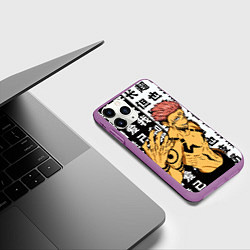 Чехол iPhone 11 Pro матовый Сукуна демон - Магическая битва, цвет: 3D-фиолетовый — фото 2