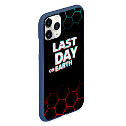 Чехол iPhone 11 Pro матовый The last of us - соты, цвет: 3D-тёмно-синий — фото 2