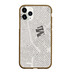 Чехол iPhone 11 Pro матовый Белая газета, цвет: 3D-коричневый