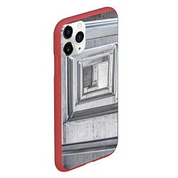 Чехол iPhone 11 Pro матовый Абстрактная спираль из блоков, цвет: 3D-красный — фото 2