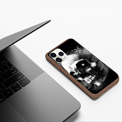 Чехол iPhone 11 Pro матовый Туманный череп - рисунок карандашом, цвет: 3D-коричневый — фото 2