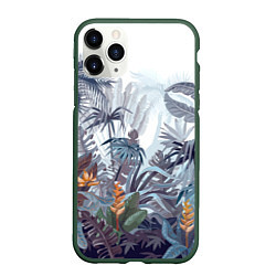 Чехол iPhone 11 Pro матовый Пышный тропический лес, цвет: 3D-темно-зеленый