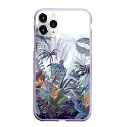 Чехол iPhone 11 Pro матовый Пышный тропический лес, цвет: 3D-светло-сиреневый
