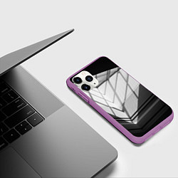 Чехол iPhone 11 Pro матовый Абстрактные тени и геометрические фигуры, цвет: 3D-фиолетовый — фото 2