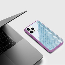 Чехол iPhone 11 Pro матовый Абстрактный стеклянный мир, цвет: 3D-фиолетовый — фото 2