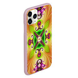 Чехол iPhone 11 Pro матовый Яркий фрактальный узор, цвет: 3D-розовый — фото 2