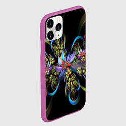 Чехол iPhone 11 Pro матовый Необычный абстрактный узор, цвет: 3D-фиолетовый — фото 2