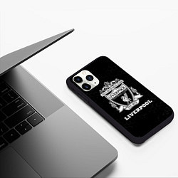 Чехол iPhone 11 Pro матовый Liverpool sport на темном фоне, цвет: 3D-черный — фото 2