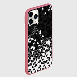 Чехол iPhone 11 Pro матовый Геометрические грани, цвет: 3D-малиновый — фото 2