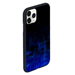 Чехол iPhone 11 Pro матовый Однотонный черный и темно синий гранжевый градиент, цвет: 3D-черный — фото 2