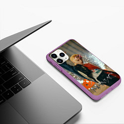 Чехол iPhone 11 Pro матовый Hyunjin Maniac, цвет: 3D-фиолетовый — фото 2