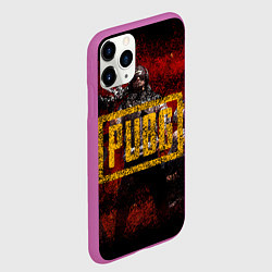 Чехол iPhone 11 Pro матовый PUBG red theme, цвет: 3D-фиолетовый — фото 2