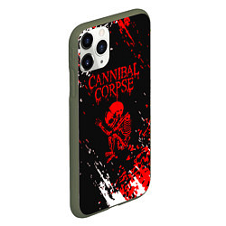 Чехол iPhone 11 Pro матовый Cannibal Corpse -краска, цвет: 3D-темно-зеленый — фото 2