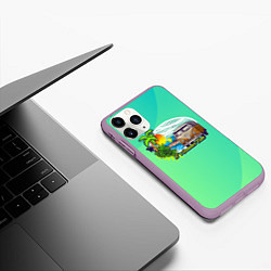 Чехол iPhone 11 Pro матовый Летнее путешествие на авто, цвет: 3D-сиреневый — фото 2