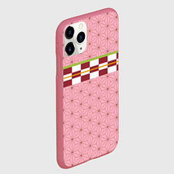 Чехол iPhone 11 Pro матовый Кимоно Незуко, цвет: 3D-малиновый — фото 2