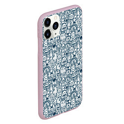 Чехол iPhone 11 Pro матовый Монстрики с антенками, цвет: 3D-розовый — фото 2