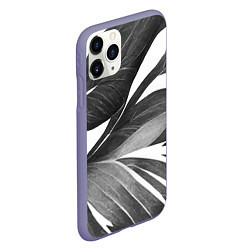 Чехол iPhone 11 Pro матовый Чёрно-белый тропический вайб, цвет: 3D-серый — фото 2