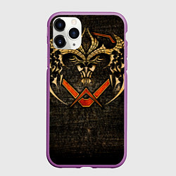 Чехол iPhone 11 Pro матовый FIEND смотрящий на звезды, цвет: 3D-фиолетовый