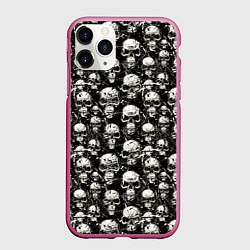 Чехол iPhone 11 Pro матовый Череп с оскалом, цвет: 3D-малиновый