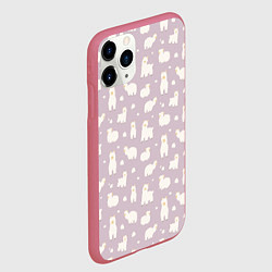 Чехол iPhone 11 Pro матовый Purple Alpacas, цвет: 3D-малиновый — фото 2
