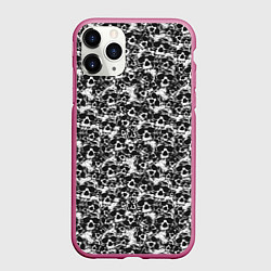 Чехол iPhone 11 Pro матовый Череп без зубов, цвет: 3D-малиновый