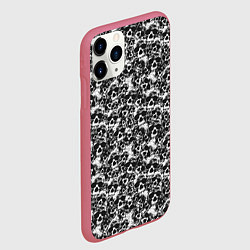 Чехол iPhone 11 Pro матовый Череп без зубов, цвет: 3D-малиновый — фото 2