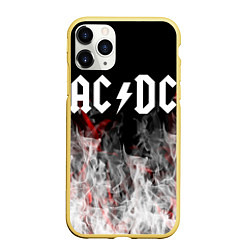 Чехол iPhone 11 Pro матовый AC DC огонь-пламя, цвет: 3D-желтый