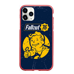 Чехол iPhone 11 Pro матовый FALLOUT 76 - Черточки, цвет: 3D-красный