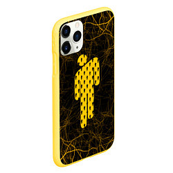 Чехол iPhone 11 Pro матовый Билли айлиш паутина абстракция, цвет: 3D-желтый — фото 2