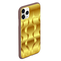 Чехол iPhone 11 Pro матовый Золото абстрактная графика, цвет: 3D-коричневый — фото 2