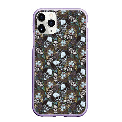 Чехол iPhone 11 Pro матовый Череп и женщина, цвет: 3D-светло-сиреневый
