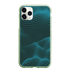 Чехол iPhone 11 Pro матовый Волны-волны, цвет: 3D-салатовый
