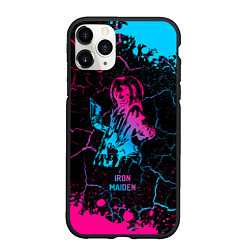 Чехол iPhone 11 Pro матовый Iron Maiden - neon gradient, цвет: 3D-черный