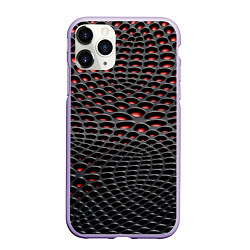 Чехол iPhone 11 Pro матовый Imitation snake skin - pattern, цвет: 3D-светло-сиреневый