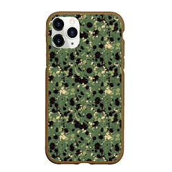 Чехол iPhone 11 Pro матовый Милитари клякса мини, цвет: 3D-коричневый