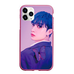 Чехол iPhone 11 Pro матовый Stray Kids 2nd World Tour Maniac Bang Chan, цвет: 3D-малиновый