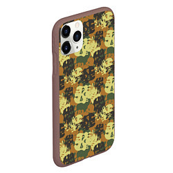 Чехол iPhone 11 Pro матовый Милитари череп, цвет: 3D-коричневый — фото 2