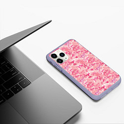 Чехол iPhone 11 Pro матовый Любовь и сердце, цвет: 3D-светло-сиреневый — фото 2