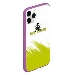 Чехол iPhone 11 Pro матовый Iron Maiden желтая краска, цвет: 3D-фиолетовый — фото 2