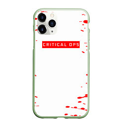 Чехол iPhone 11 Pro матовый Critical ops красные брызги, цвет: 3D-салатовый