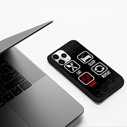 Чехол iPhone 11 Pro матовый Eat, sleep, Elden Ring, repeat, цвет: 3D-черный — фото 2
