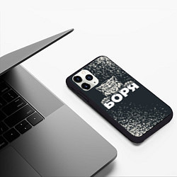 Чехол iPhone 11 Pro матовый Боря зубастый волк, цвет: 3D-черный — фото 2