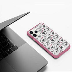Чехол iPhone 11 Pro матовый Глаз с ресницами поп арт, цвет: 3D-малиновый — фото 2